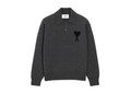 Ami Paris Ami De Coeur Polo Grey Red