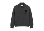 Ami Paris Ami De Coeur Polo Grey Red