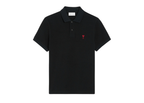 Ami Paris Ami De Coeur Polo Shirt Black Red