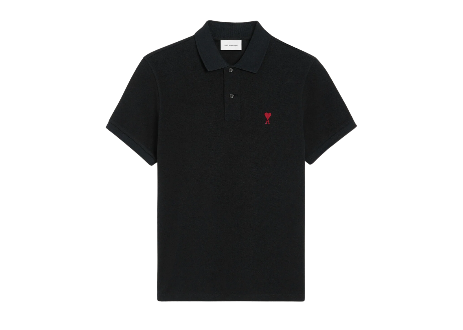 Ami Paris Ami De Coeur Polo Shirt Black Red