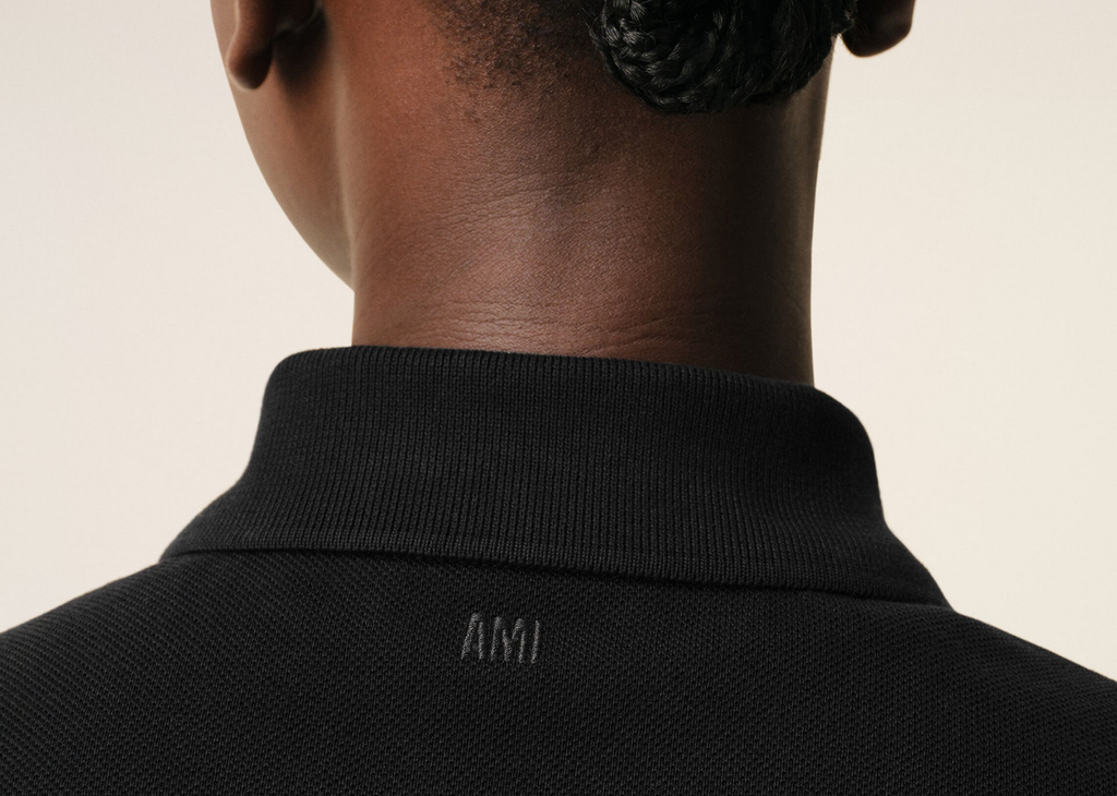 Ami Paris Ami De Coeur Polo Shirt Black Red