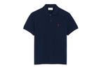 Ami Paris Ami De Coeur Polo Shirt Blue Red
