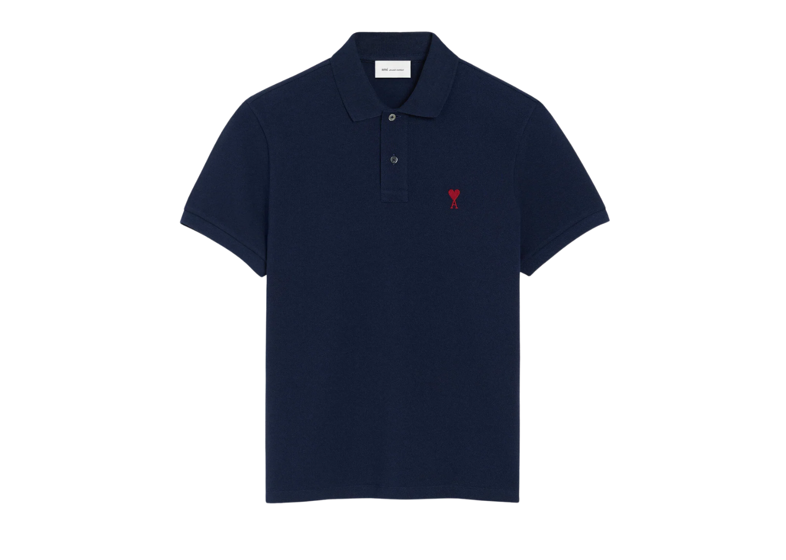 Ami Paris Ami De Coeur Polo Shirt Blue Red