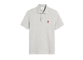 Ami Paris Ami De Coeur Polo Shirt Grey Red