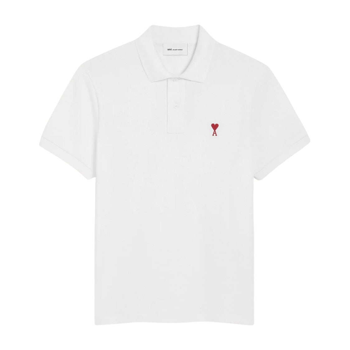 Ami Paris Ami De Coeur Polo Shirt White Red