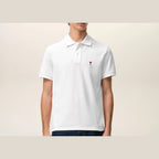 Ami Paris Ami De Coeur Polo Shirt White Red