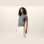 Ami Paris Ami De Coeur Short Sleeve Cardigan Grey