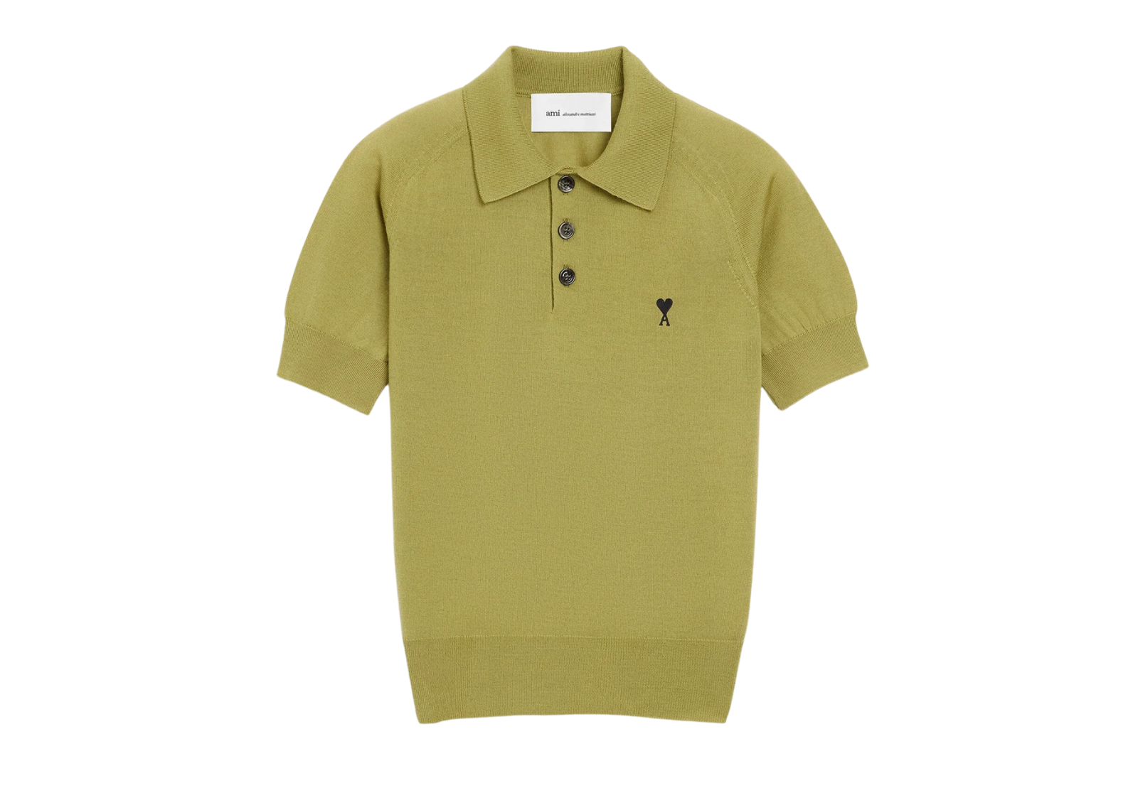 Ami Paris Ami De Coeur Short Sleeve Polo Green