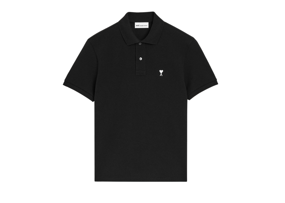 Ami Paris Ami De Coeur Short Sleeve Polo Shirt Black