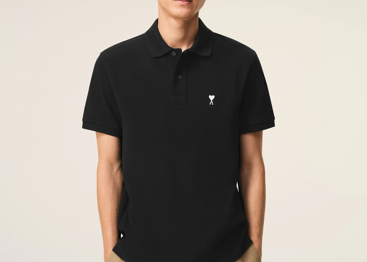 Ami Paris Ami De Coeur Short Sleeve Polo Shirt Black