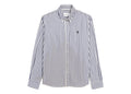 Ami Paris Ami De Coeur Striped Cotton Shirt Royal Blue/White