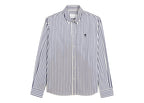 Ami Paris Ami De Coeur Striped Cotton Shirt Royal Blue/White