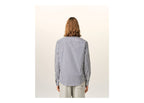 Ami Paris Ami De Coeur Striped Cotton Shirt Royal Blue/White