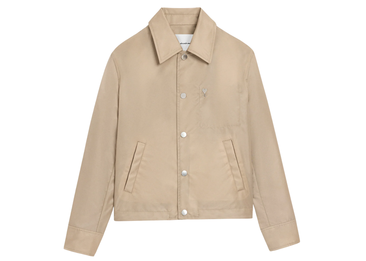 Ami Paris Ami De Coeur Stud Buttoned Jacket Beige