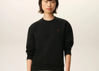Ami Paris Ami De Coeur Sweatshirt Black Red