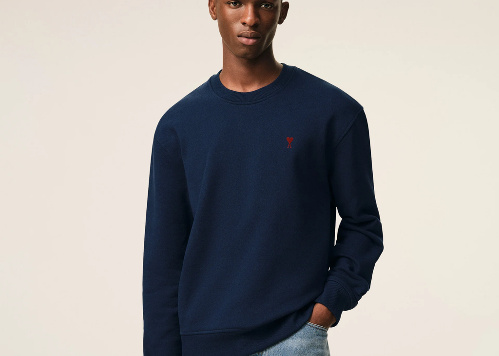 Ami Paris Ami De Coeur Sweatshirt Blue Red