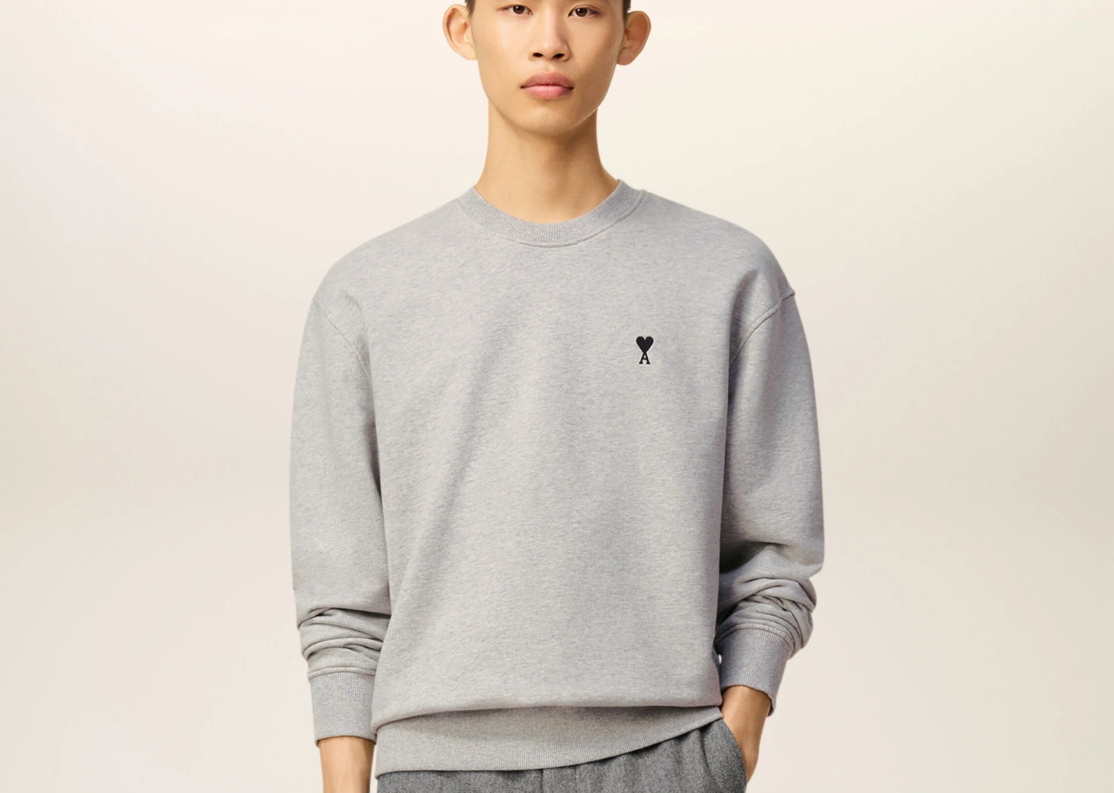 Ami Paris Ami De Coeur Sweatshirt Grey