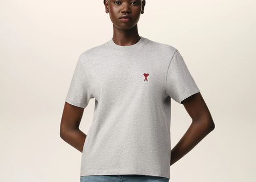 Ami Paris Ami De Coeur T-Shirt Grey Red