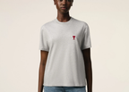 Ami Paris Ami De Coeur T-Shirt Grey Red