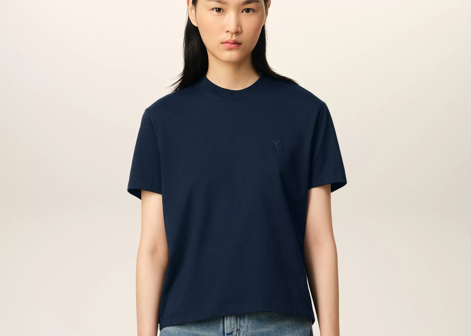 Ami Paris Ami De Coeur T-Shirt Night Blue
