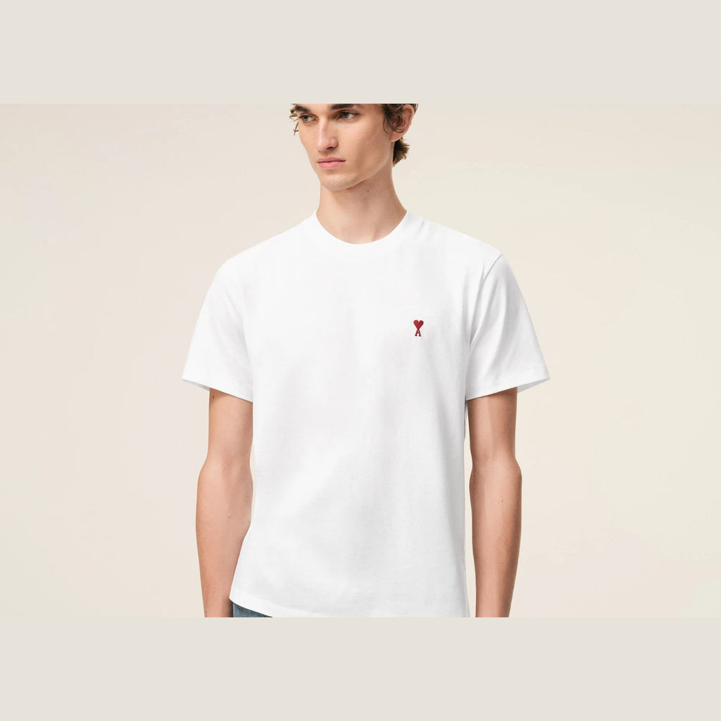 Ami Paris Ami De Coeur T-Shirt White Red