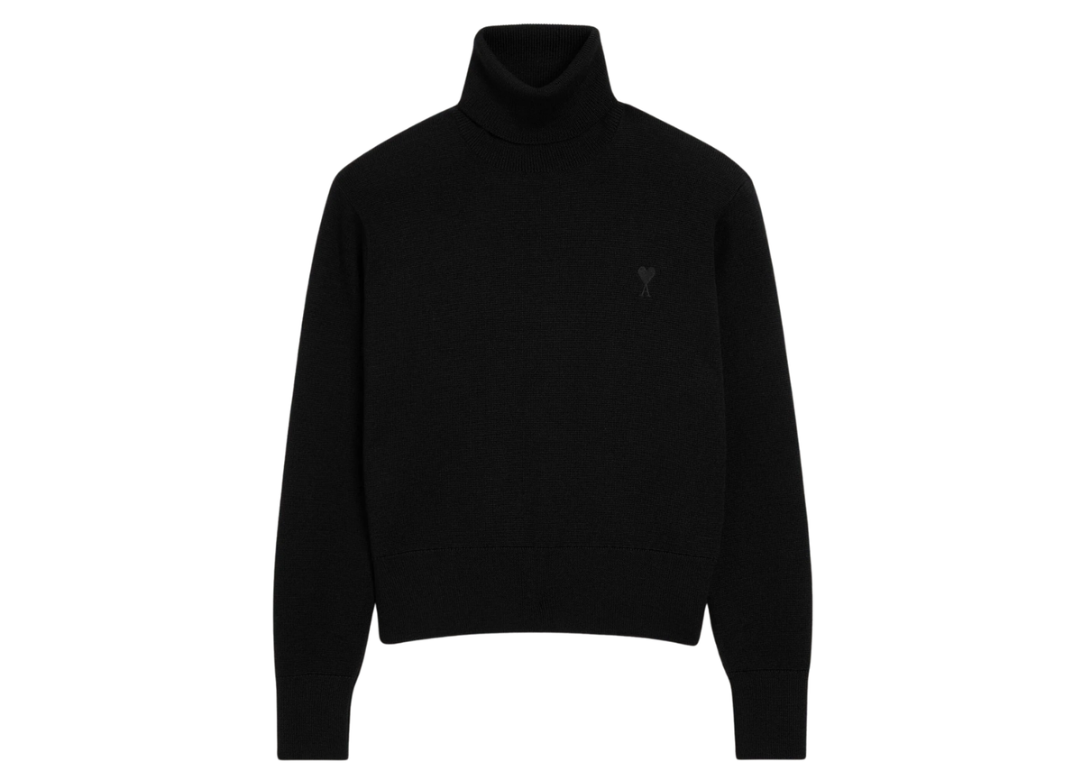 Ami Paris Ami De Coeur Turtle Neck Sweater Black