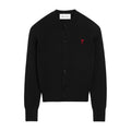 Ami Paris Ami De Coeur Wool Cardigan Black