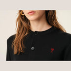 Ami Paris Ami De Coeur Wool Cardigan Black