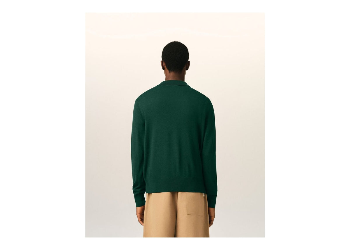 Ami Paris Ami De Coeur Wool Polo Bottle Green/Black