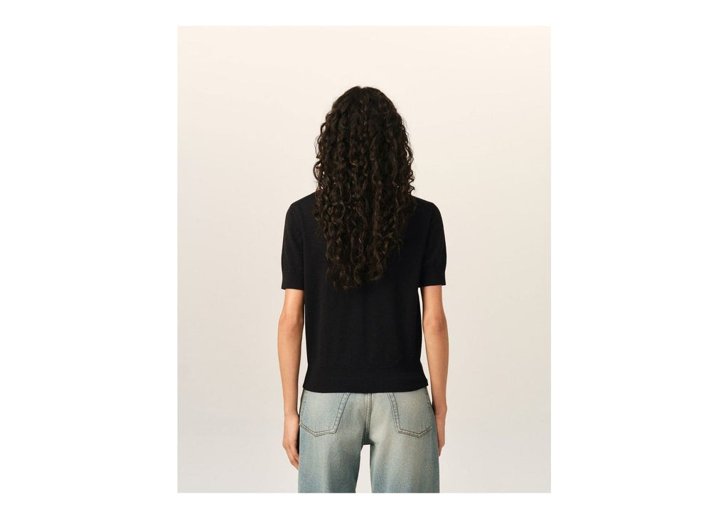 Ami Paris Ami De Coeur Wool Short-Sleeve Cardigan Black/Black (W)