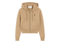 Ami Paris Ami De Coeur Zipped Cotton Hoodie Mastic Beige/Black (W)