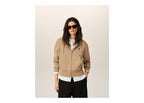 Ami Paris Ami De Coeur Zipped Cotton Hoodie Mastic Beige/Black (W)