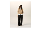 Ami Paris Ami De Coeur Zipped Cotton Hoodie Mastic Beige/Black (W)