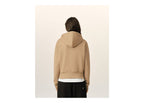 Ami Paris Ami De Coeur Zipped Cotton Hoodie Mastic Beige/Black (W)