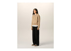 Ami Paris Ami De Coeur Zipped Cotton Hoodie Mastic Beige/Black (W)