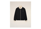 Ami Paris Ami De Coeur Zipped Cotton Sweatshirt Black/Ivory
