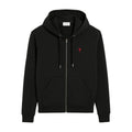 Ami Paris Ami De Coeur Zipped Hoodie Black Red