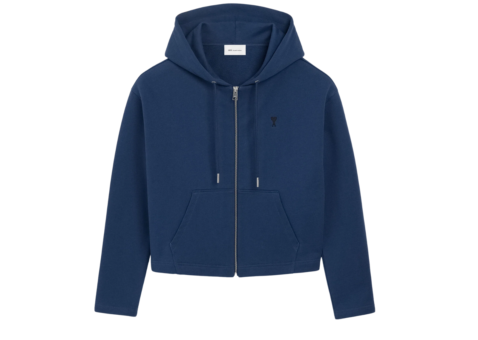 Ami Paris Ami De Coeur Zipped Hoodie Blue