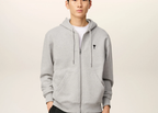 Ami Paris Ami De Coeur Zipped Hoodie Grey