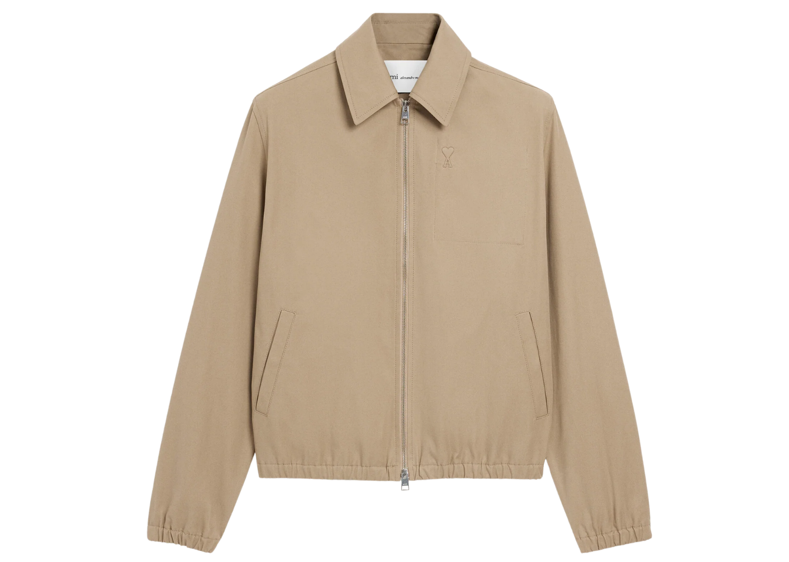 Ami Paris Ami De Coeur Zipped Jacket Beige