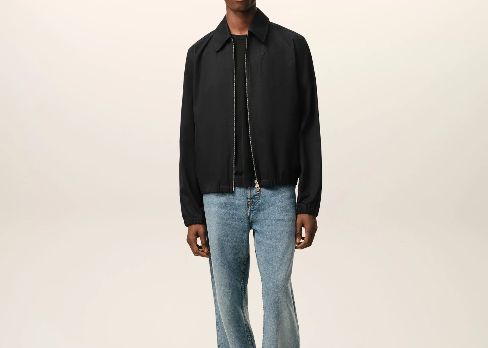 Ami Paris Ami De Coeur Zipped Jacket Black