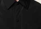 Ami Paris Black Taffetas Padded Ami De Coeur Overshirt