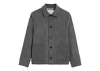 Ami Paris Button-Down Wool and Cashmere Jacket Carbon Grey/Ash Grey
