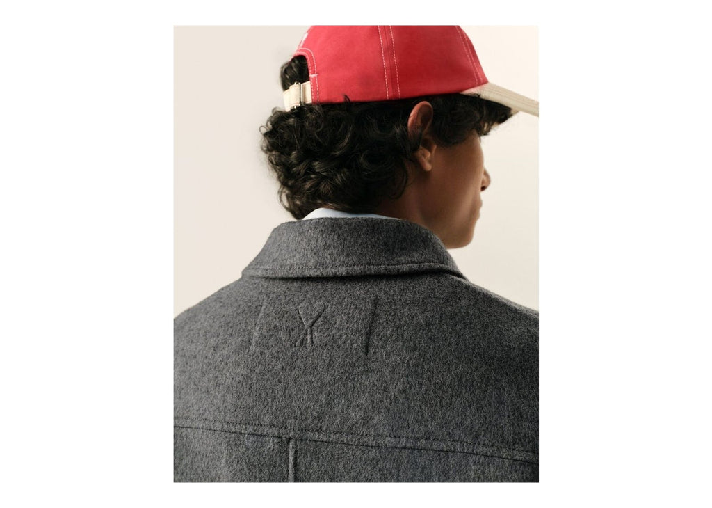 Ami Paris Button-Down Wool and Cashmere Jacket Carbon Grey/Ash Grey