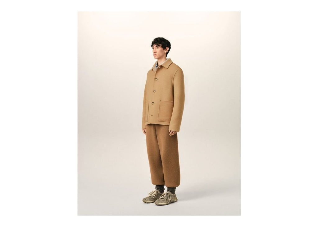 Ami Paris Button-Down Wool and Cashmere Jacket Mastic Beige/Mastic Beige Light