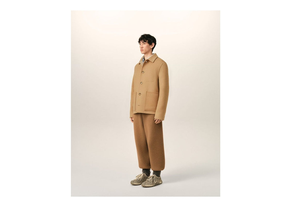 Ami Paris Button-Down Wool and Cashmere Jacket Mastic Beige/Mastic Beige Light