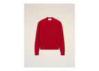 Ami Paris Cable Wool Cardigan Ruby Red
