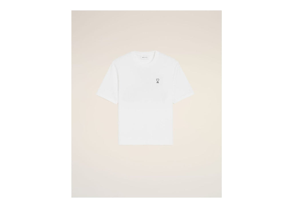Ami Paris Cotton T-Shirt with Place Des Victoires Print White
