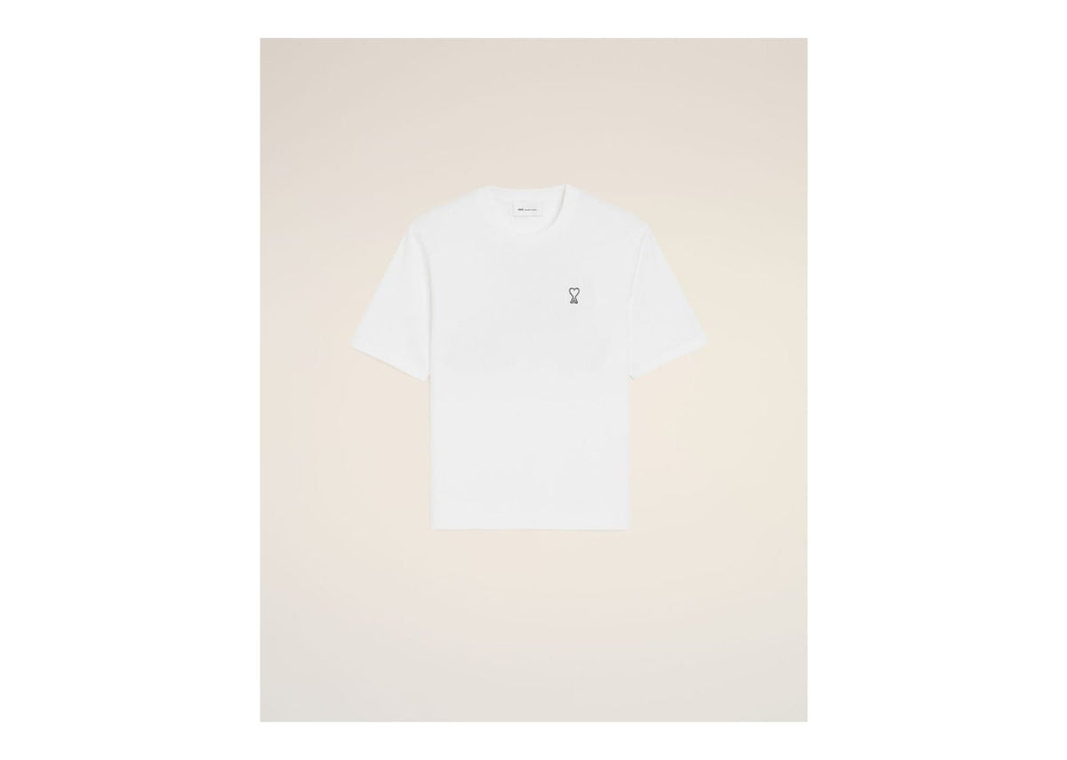 Ami Paris Cotton T-Shirt with Place Des Victoires Print White