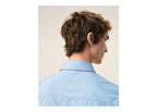 Ami Paris Cotton Tailor Embroidered Ami De Coeur Shirt Cashmere Blue